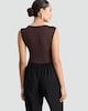 image 3 of F&F Polyamide Twist Detail Sleeveless Bodysuit in Brown