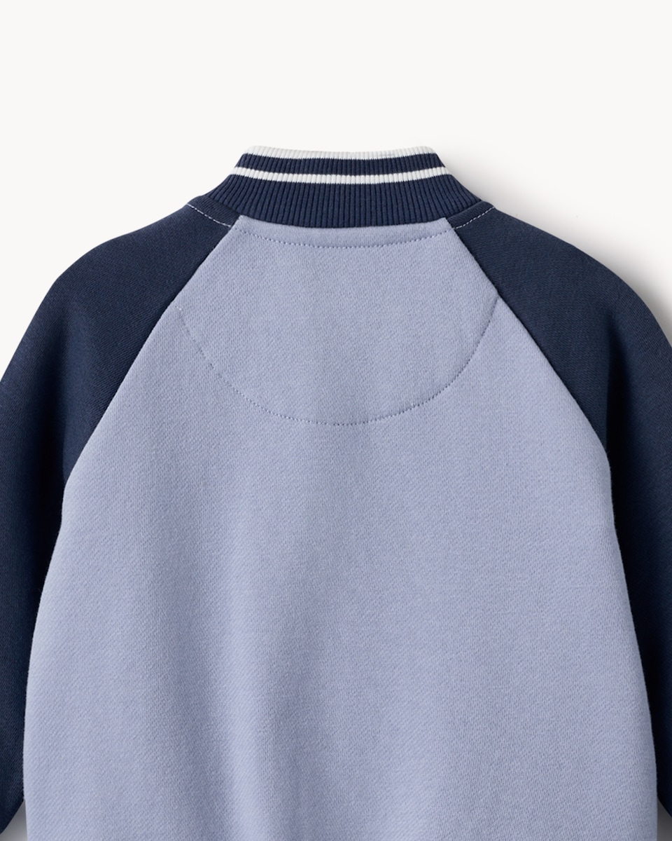 image 1 of F&F Baby 2-Piece Cotton Rich Varsity Set in Navy
