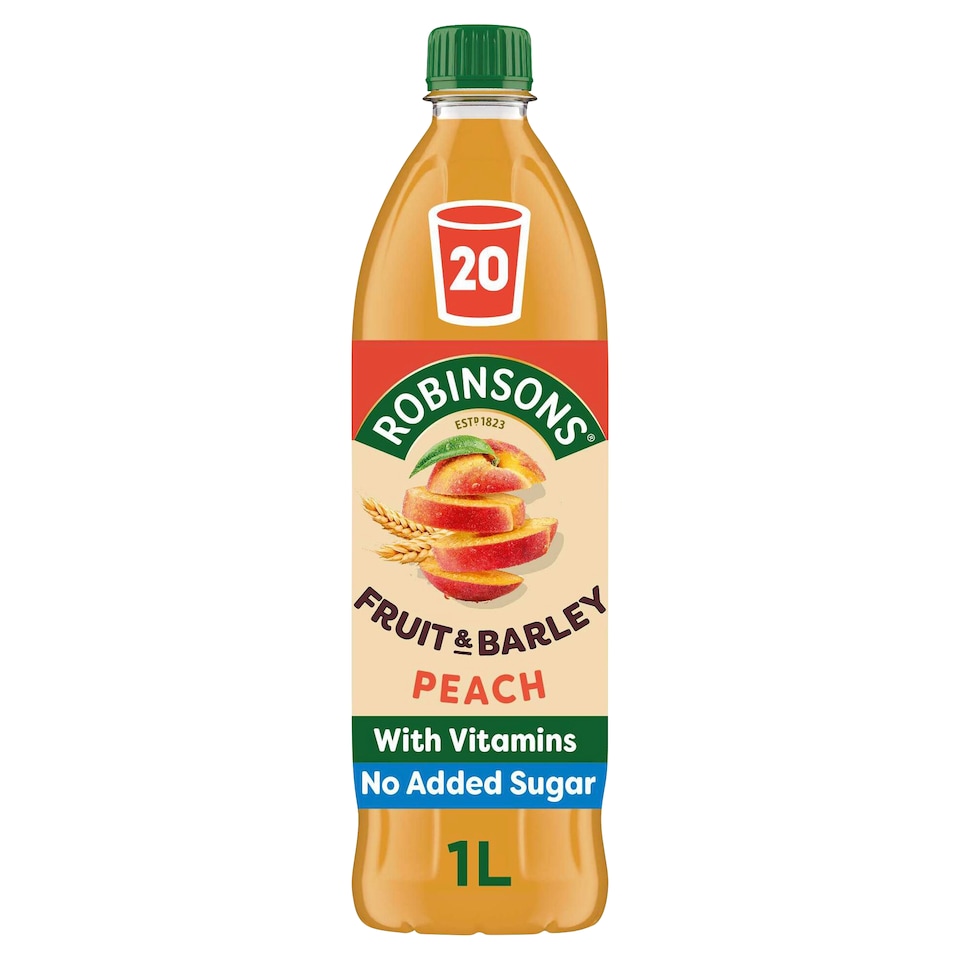 image 1 of Robinsons Fruit & Barley with Vitamins Peach Squash 1L
