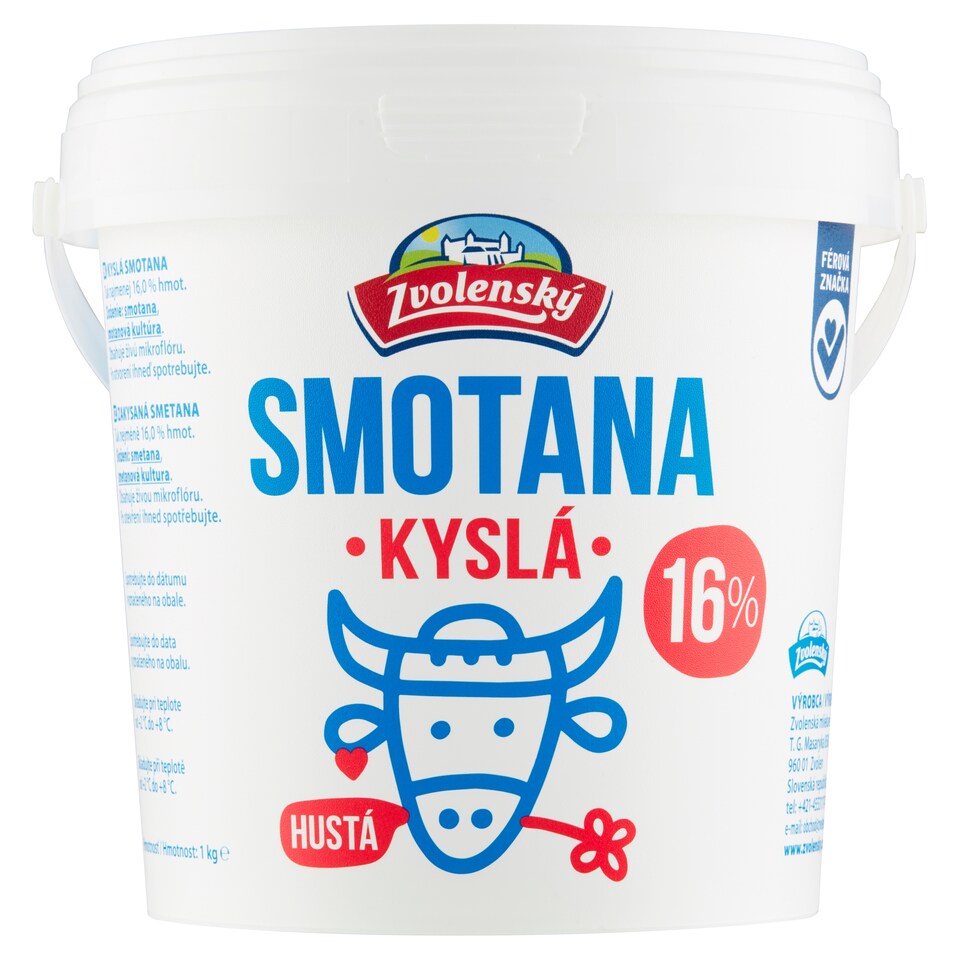 Zvolenský Kyslá smotana hustá 16% 1 kg