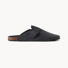 F&F Felt Buckle Footbed Slippers in Grey