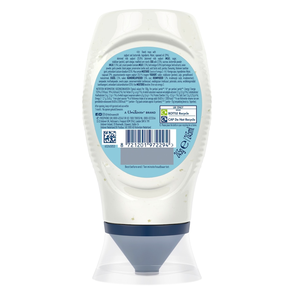 image 1 of Hellmann's Creamy Ranch Mayo 245g