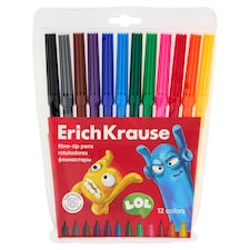 Erich Krause Jolly Friends Washable Fibre-Tip Pens 12 pcs