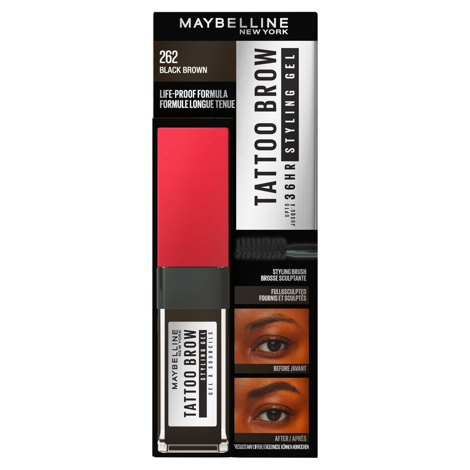 image 1 of Maybelline Tattoo Brow 36Hr Styling Gel Black Brown 6Ml