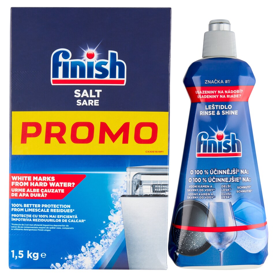 image 1 of Finish Rinse & Shine Polish 400 ml + Dishwasher Salt 1.5 kg