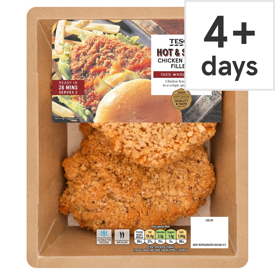 Tesco Hot & Spicy Chicken Fillets 350g