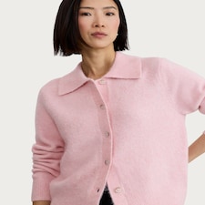F&F Knitted Collared Button Front Cardigan in Pink
