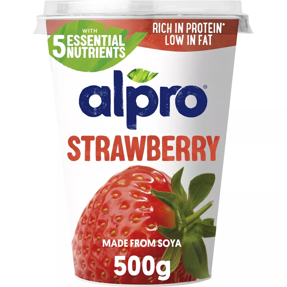 image 1 of Alpro Strawberry Dairy Free Soya Yoghurt Alternative 500g