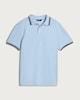 image 4 of F&F Cotton Rich Tipped Short Sleeved Polo Shirt in Blue