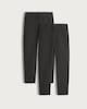 image 1 of F&F School Girls 2-Pack Regular Fit Longer Length Trousers in Grey