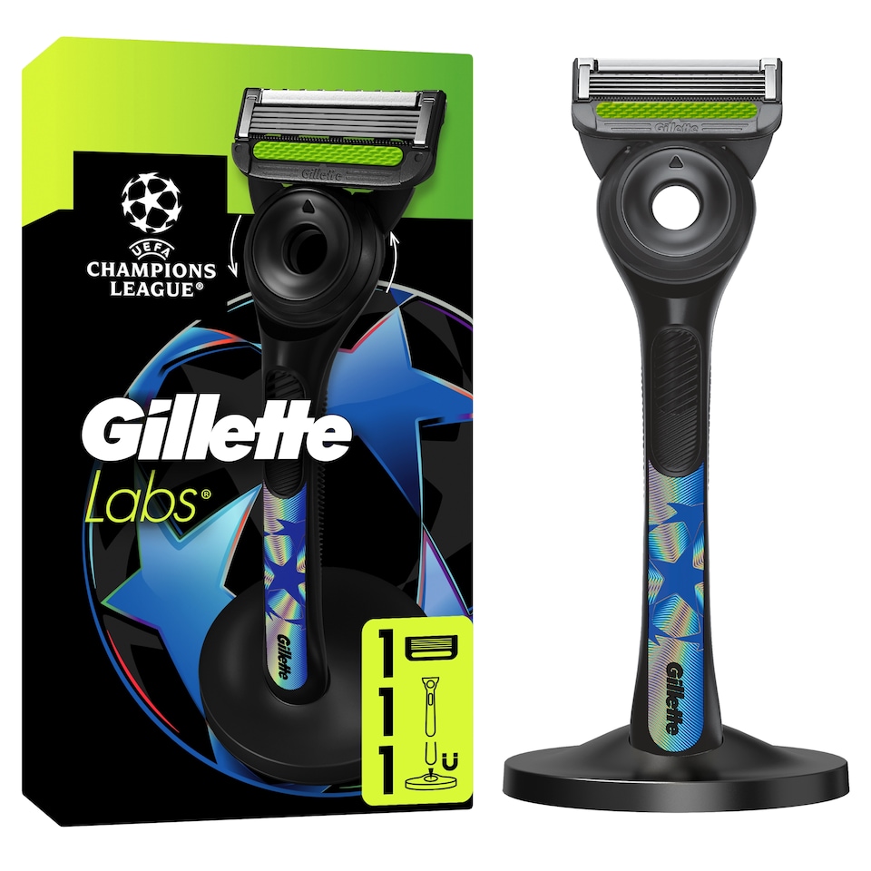 image 1 of Gillette Labs Mens Razor with Magnetic Stand Champion Gold Edition
