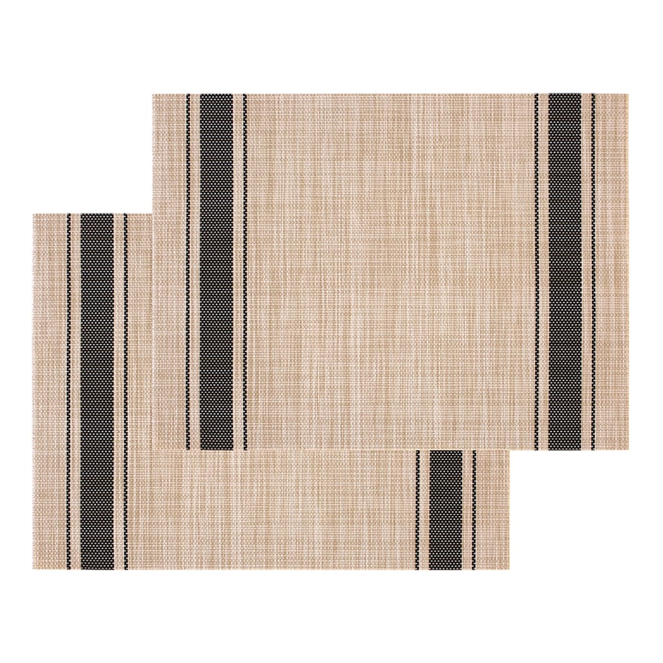image 1 of F&F Home Rectangle Stripe Placemat 2 Pack