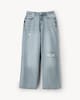 image 5 of F&F High Rise Wide Leg Ripped Jeans in Blue