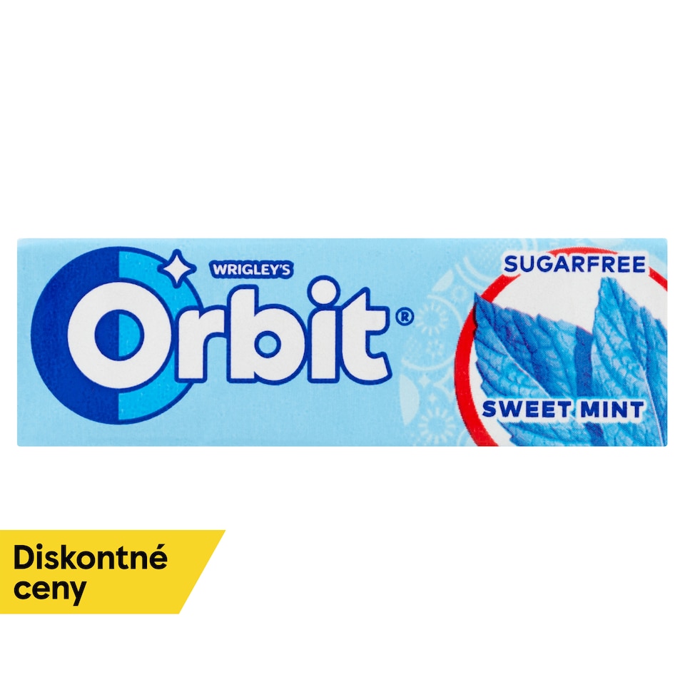 obrázok 1 z Wrigley's Orbit Sweet Mint žuvačka bez cukru s mätovou príchuťou 10 ks 14 g