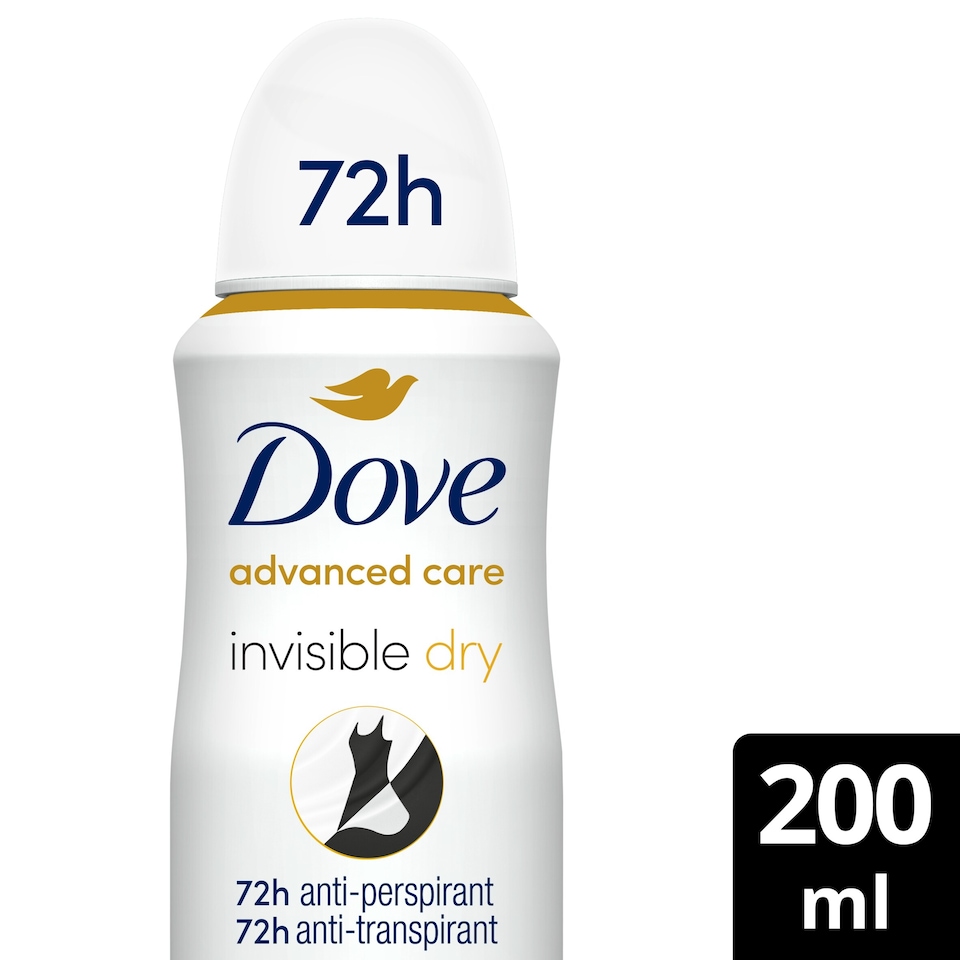 image 1 of Dove Women Invisible Dry 72h Advanced Care Antiperspirant Deodorant 200ml