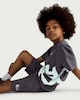 image 1 of F&F Boys 2-Piece Cotton Rich Graffiti Oversized Fit T-Shirt and Shorts Set in Grey