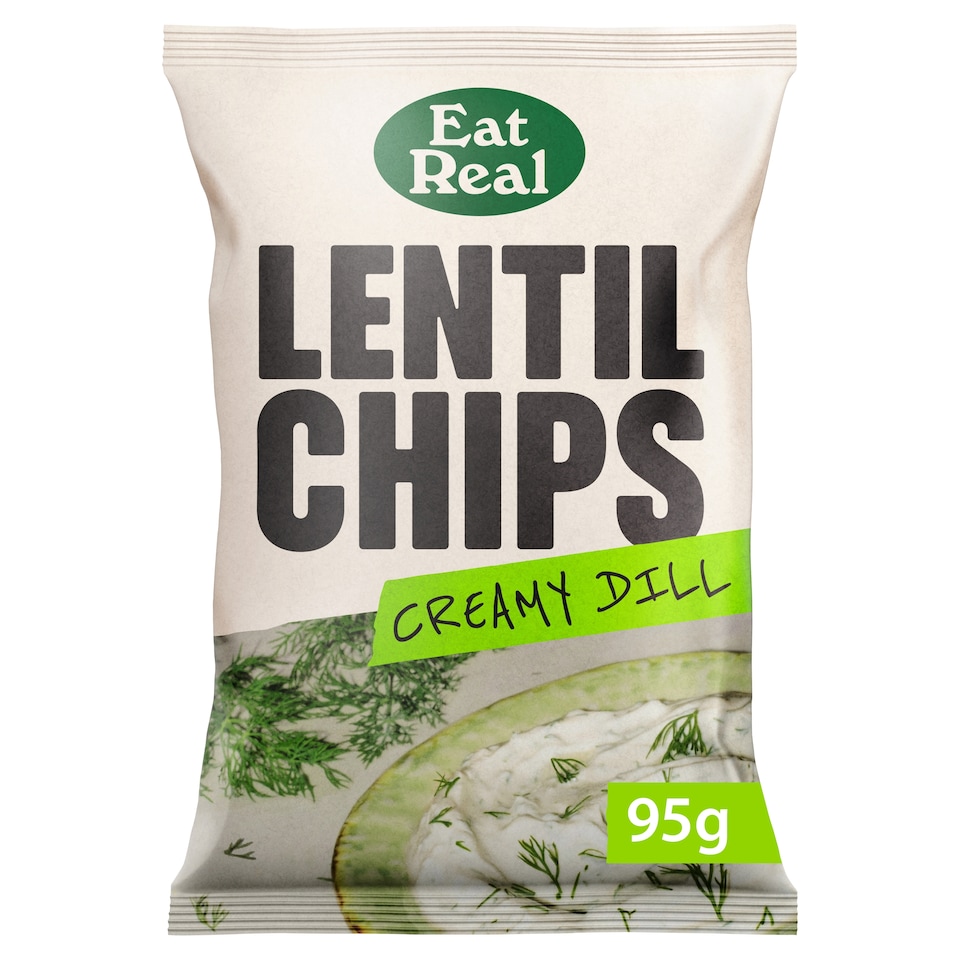 Eat Real Lentil Chips Creamy Dill 95G