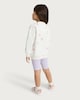 image 3 of F&F Girls 2-Piece Cotton Rich Printed Sweatshirt and Cycling Shorts Set in Multi White