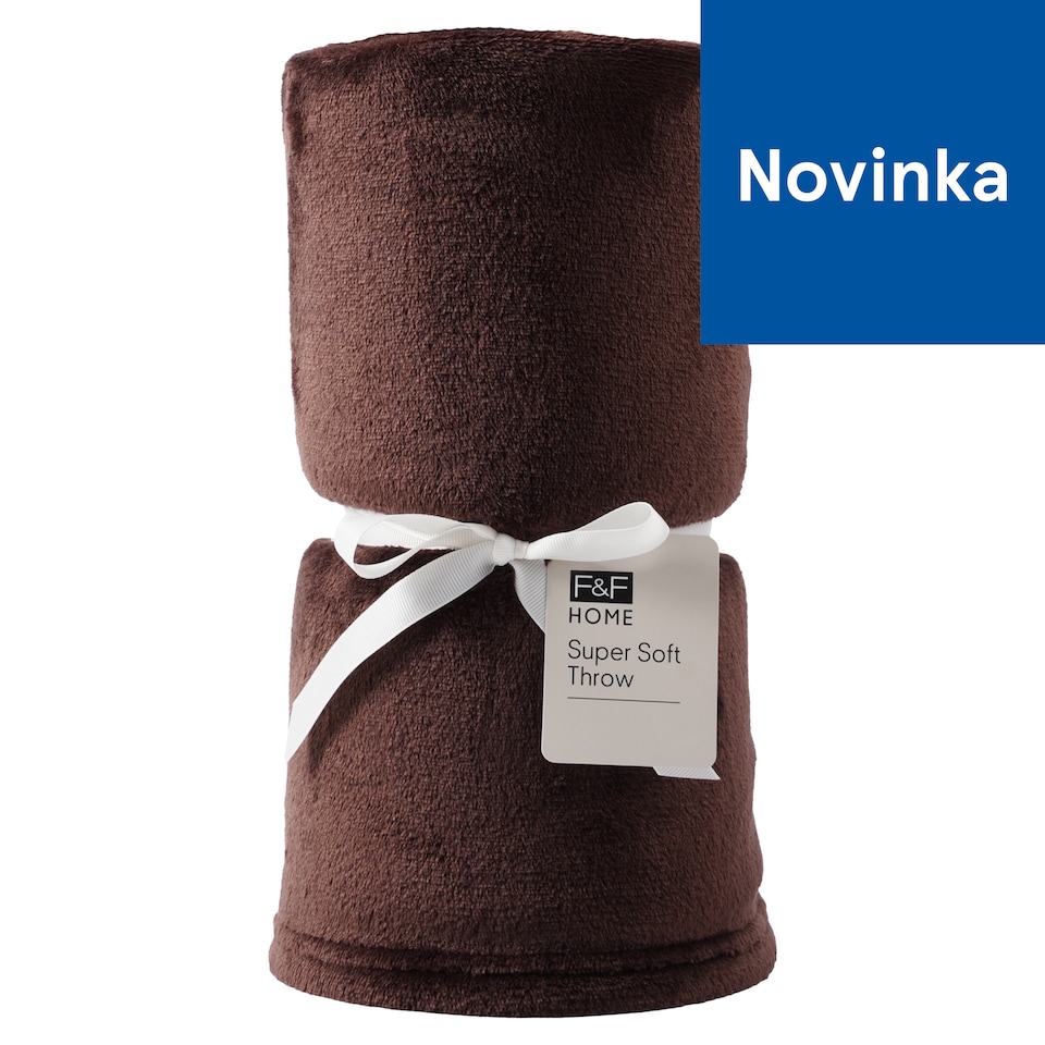 F&F Home Brown Super Soft prikrývka 125 x 150 cm