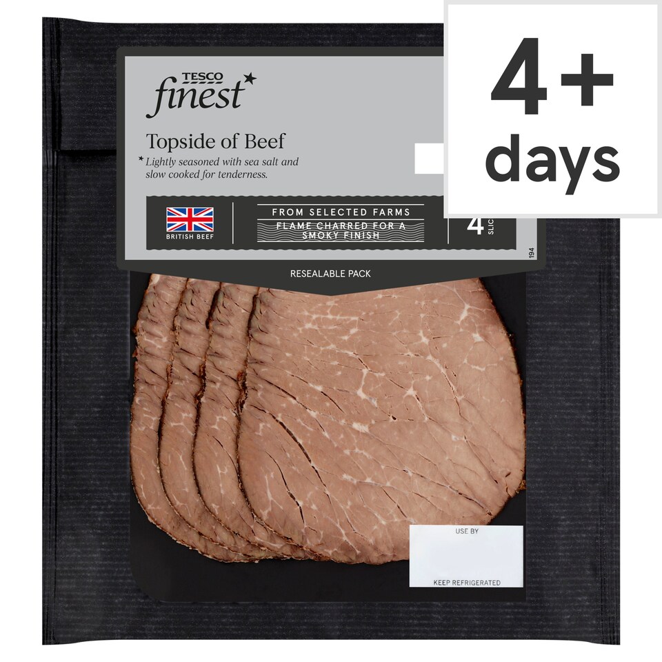 Tesco Finest Charred Topside Beef 90G Tesco Groceries