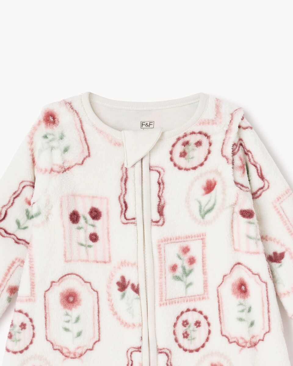 image 1 of F&F Baby Floral Long Sleeved Fleece 1.5 Tog Sleeping Bag in Pink