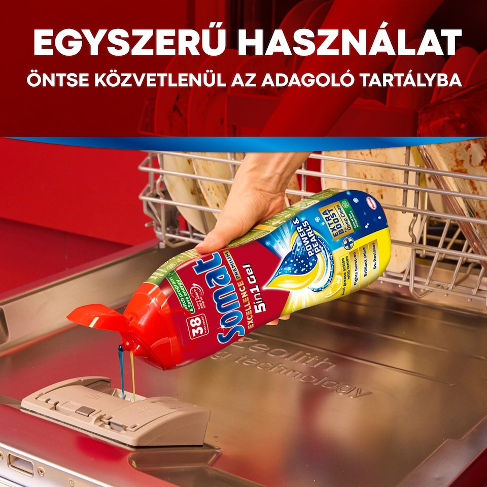 Somat Excellence 5in1 Lemon Duo gépi mosogatószer gél  2 x 684 ml  1. kép