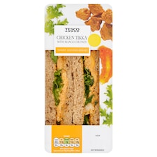Tesco Chicken Tikka With Mango Chutney Sandwich 165G