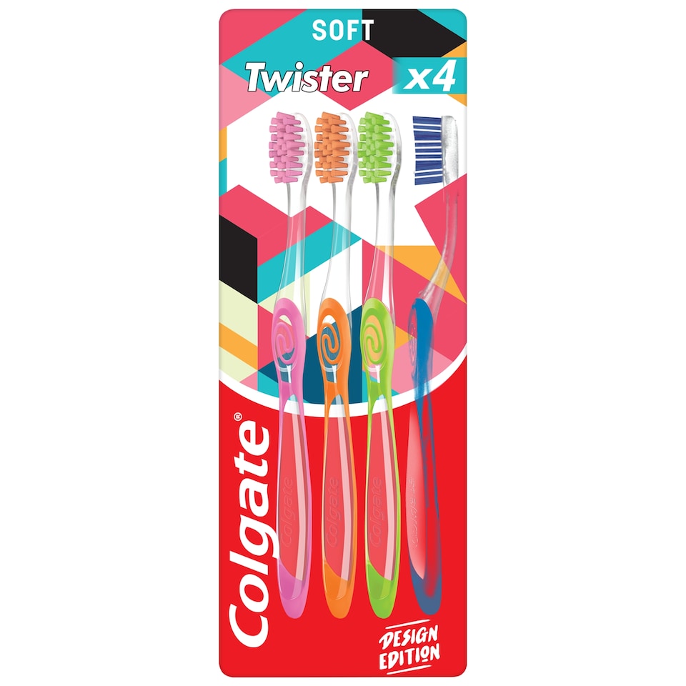 image 1 of Tooth Brush Colgate Twister Design Edition 4pack