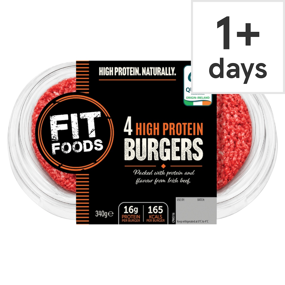 Fit Foods 4 High Protein Beef Burgers 340g