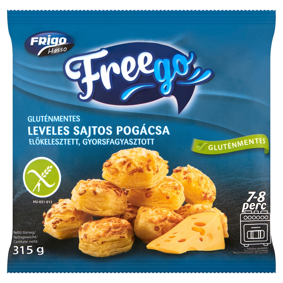 Freego gyorsfagyasztott, gluténmentes, leveles sajtos pogácsa 315 g