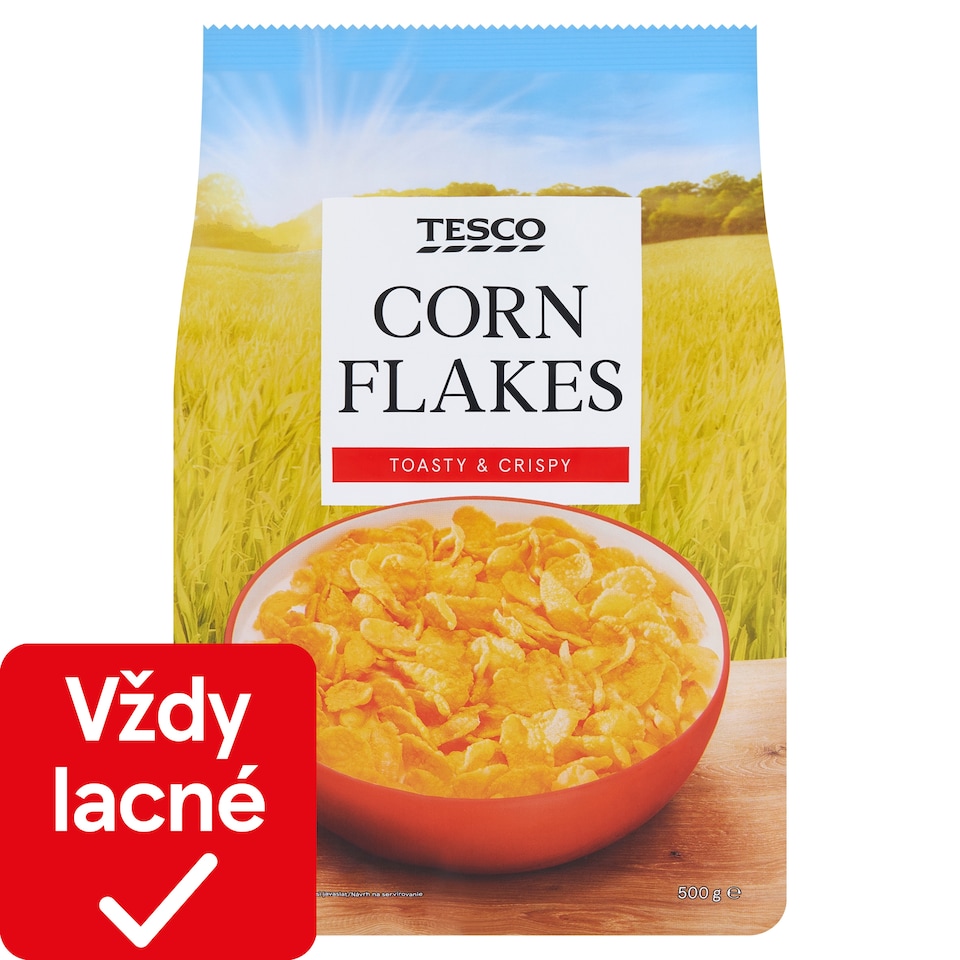 Tesco Zapekané kukuričné lupienky s pridanými vitamínmi 500 g