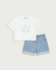 image 4 of F&F Girls 2-Piece Pure Cotton Seaside Set in Multi Blue