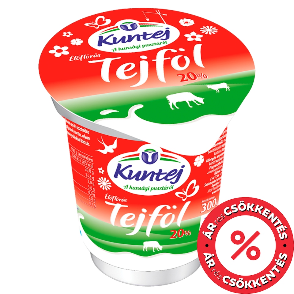 Kuntej élőflórás tejföl 20% 300 g