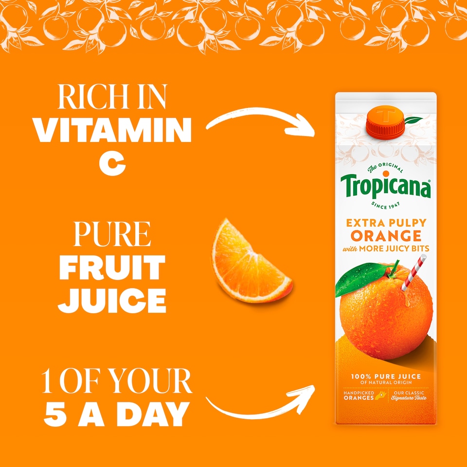 image 1 of Tropicana Orange Juice With Extra Juicy Bits 1.5L