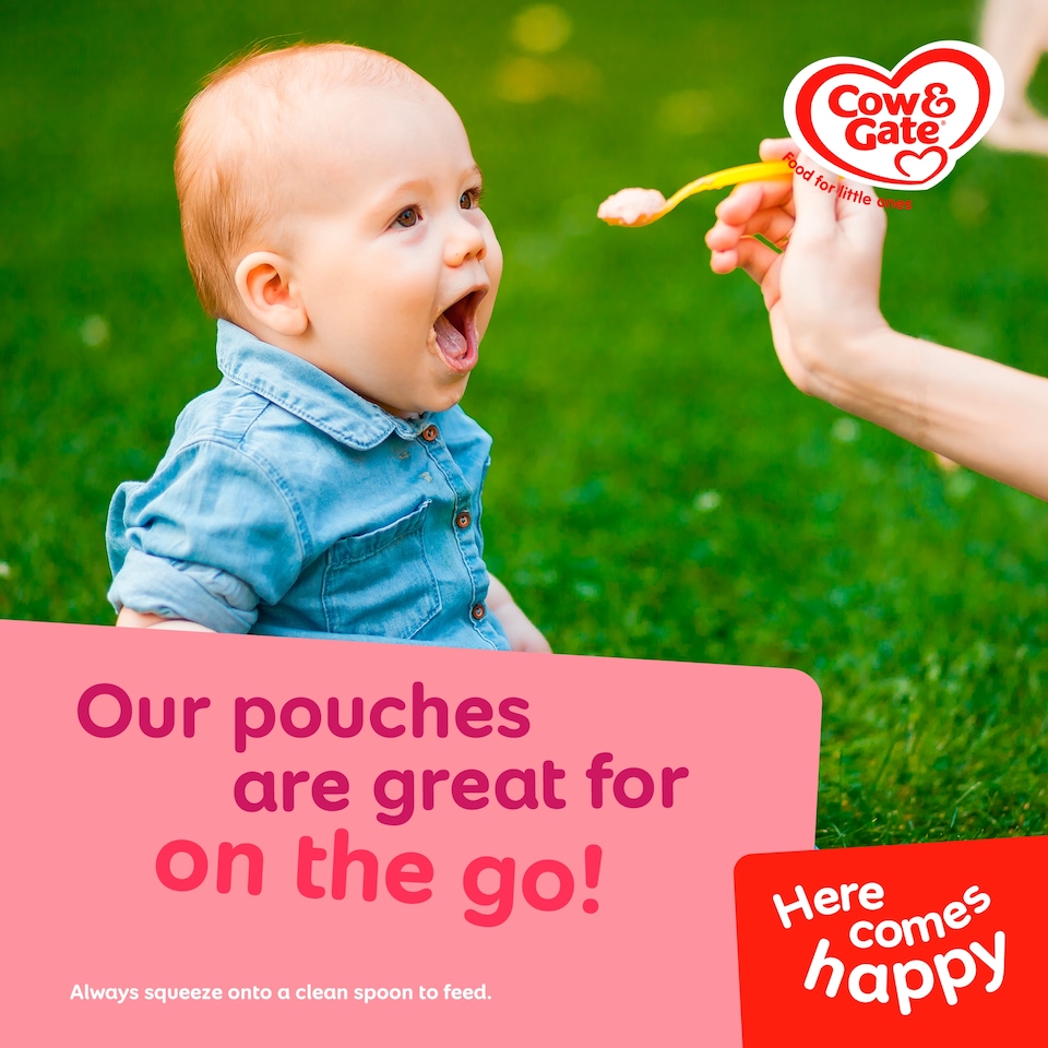 image 1 of Cow & Gate Fruit Pouch Apple Mango Orange & Carrot Baby Food 6+ Months 100g