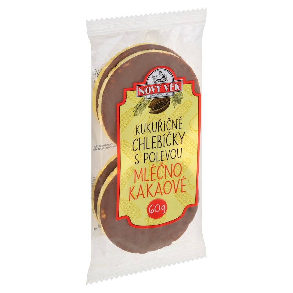 Obrázek 1 pro produkt Nový Věk Kukuřičné chlebíčky s polevou mléčnokakaové 60g