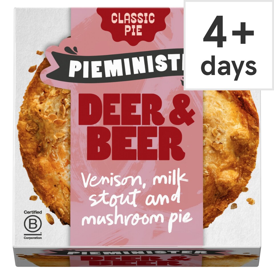 Pieminister Deer & Beer Pie with Wild Venison, Milk Stout & Mushroom 255g