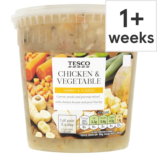 Tesco Chicken & Vegetable Soup 600G Tesco Groceries