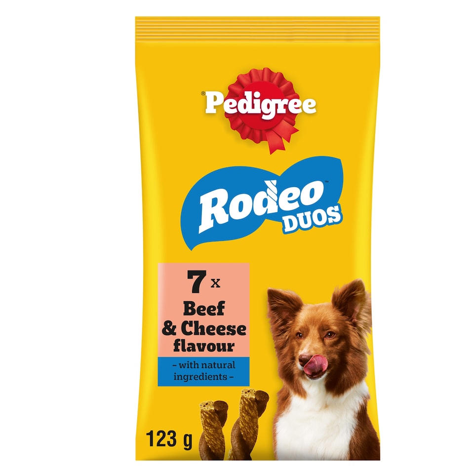 image 1 of Pedigree Rodeo Duos Dog Food Treats Beef & Cheese 7 sticks 123g