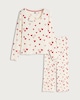 image 4 of F&F Cotton Rich Ribbed Heart Print Top and Bottoms Pyjama Set in Cream