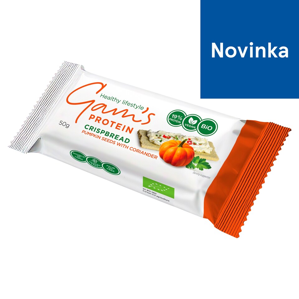 image 1 of Gam's Protein Crispbread Pumpkin Seeds with Coriander 50 g
