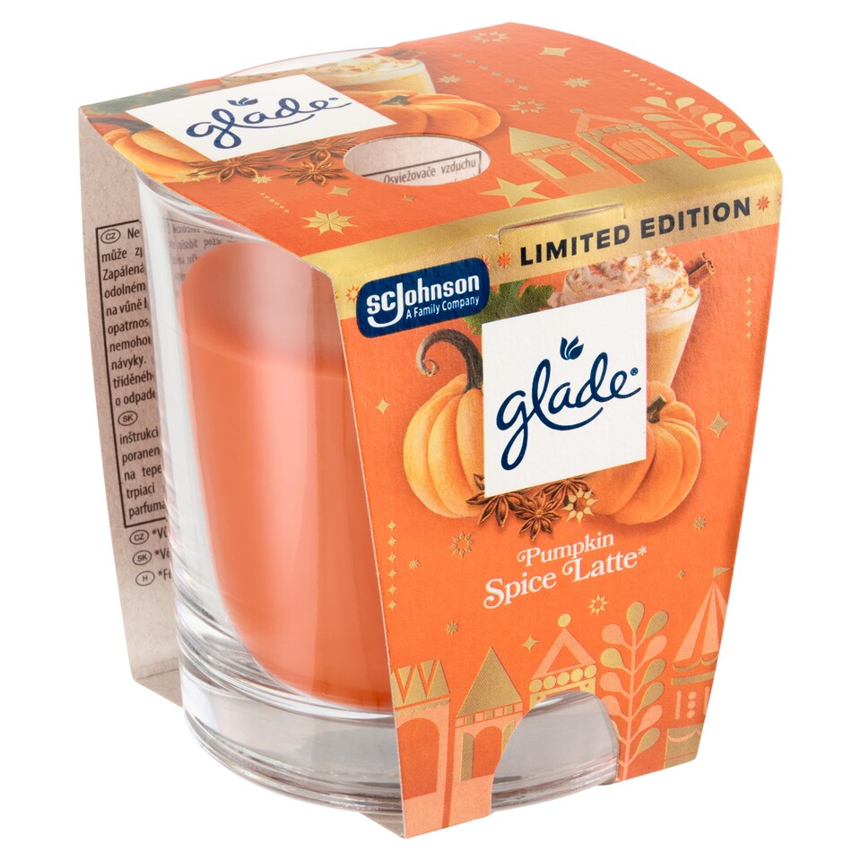 Obrázek 1 pro produkt Glade Pumpkin Spice Latte parfémovaná svíčka 112g