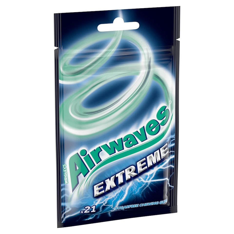 Airwaves Extreme erős mentol- és eukaliptuszízű cukormentes rágógumi édesítőszerrel 29 g   1. kép