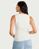 image 3 of F&F Cotton Rich Ribbed Button Detail Vest in White