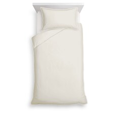 Tesco Natural 100% Cotton Oxford Edge Duvet Set Single