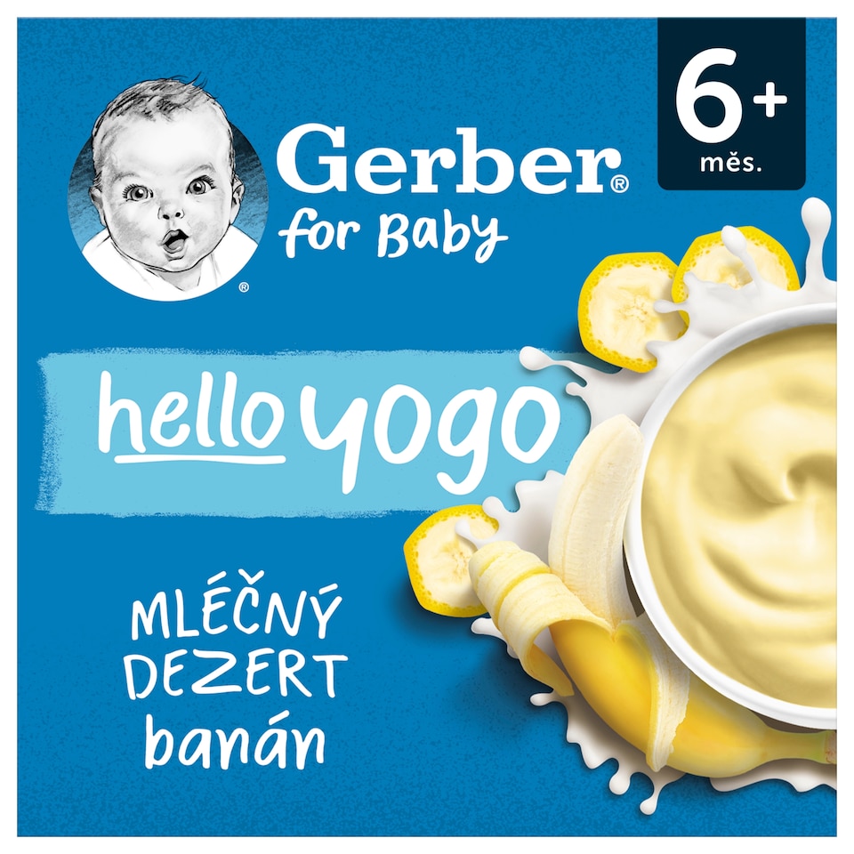 GERBER hello yogo mliečny dezert banán 4 x 100 g