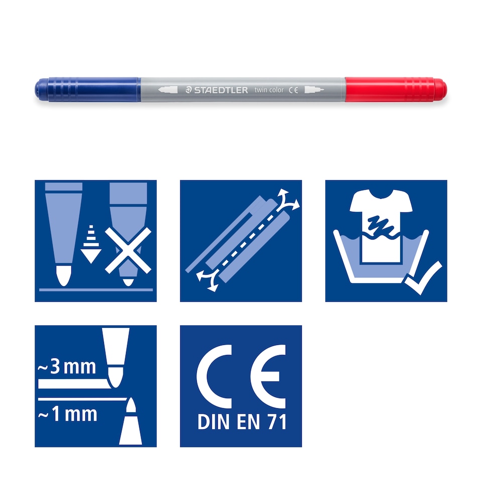 image 1 of Staedtler Double-Ended Fibre Tips 10pk