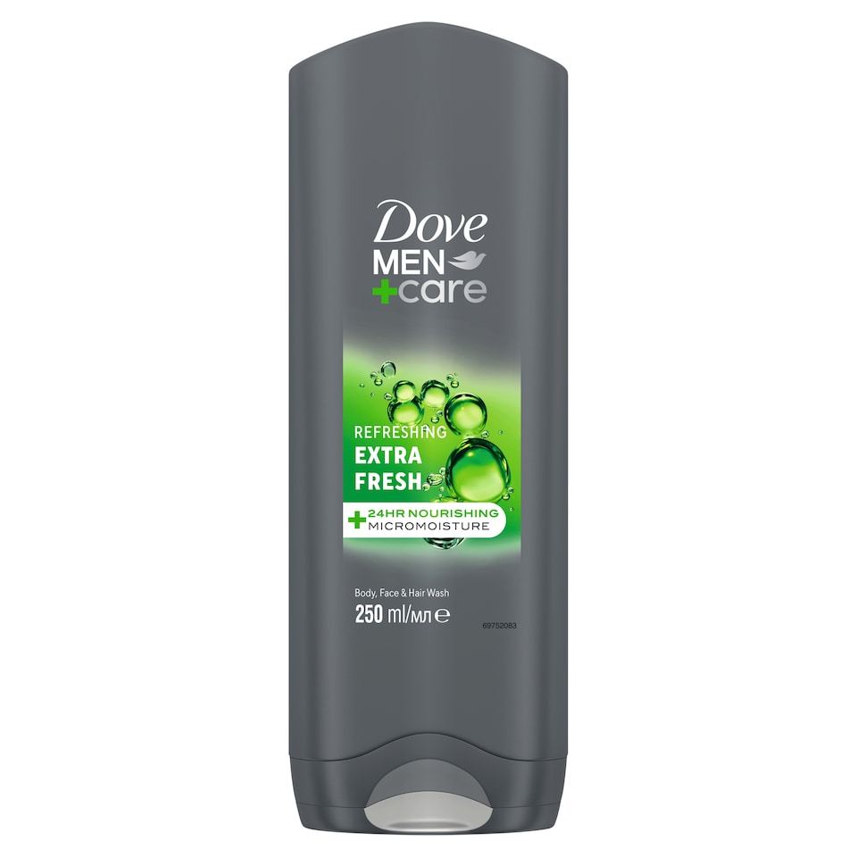 Dove Men+Care Refreshing Extra Fresh tusfürdő testre, arcra, hajra 250 ml