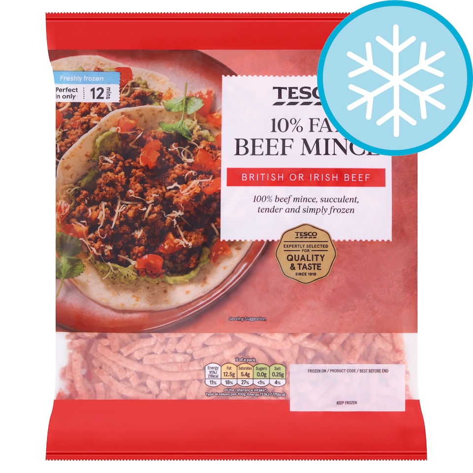 Tesco 10% Fat Beef Mince 500g