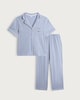 image 5 of F&F Pure Cotton Weekend Vibes Revere Pyjama Set in Blue